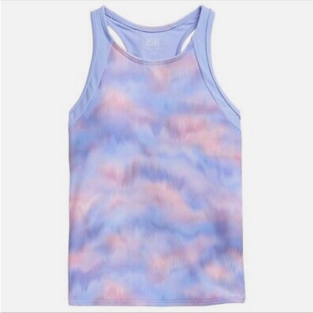 ATHLETA GIRL Tankini Top Girls Size XL 14 Multicolor Tie Dye Sleeveless Tank